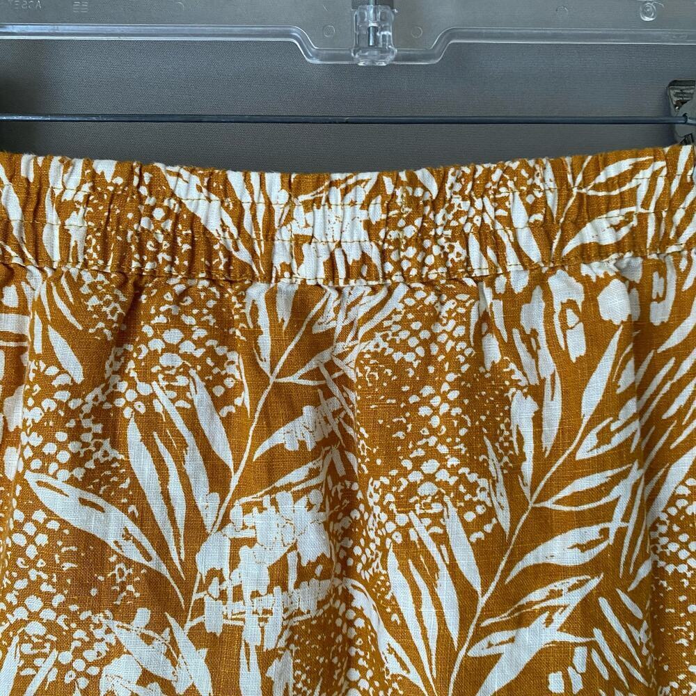 Christian Siriano sz S gold 100% linen boho‎ mini skirt - Picture 7 of 8